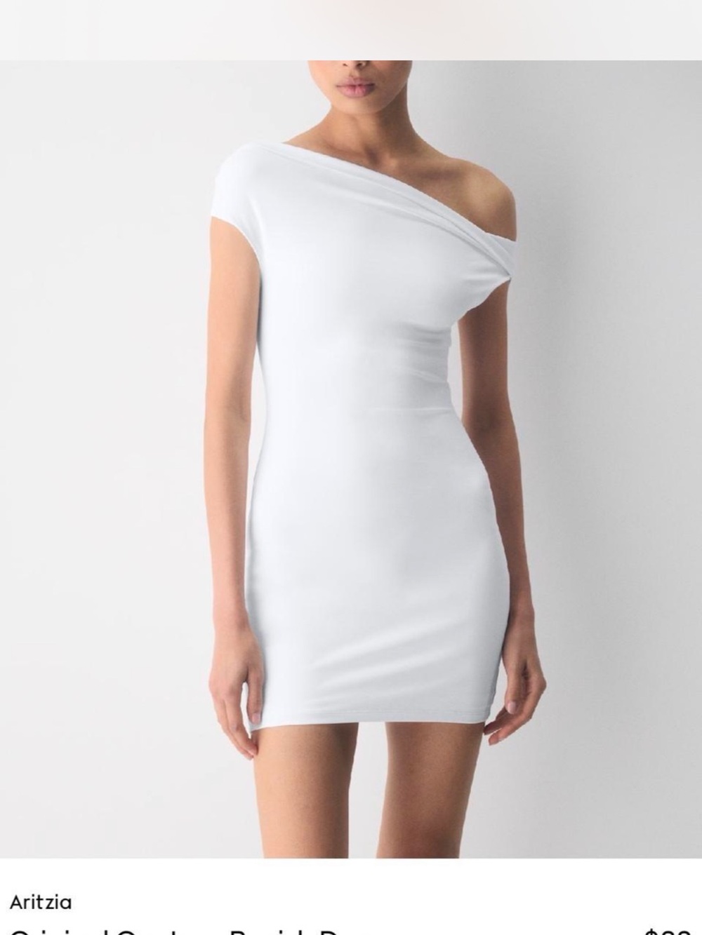 Aritzia White Ravish One-Shoulder Stretch Bodycon Dress Size Small